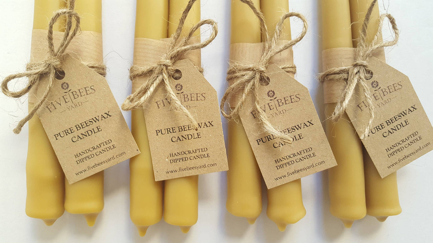 Beeswax Taper Candles - Aromatherapy Candles - Set of 2