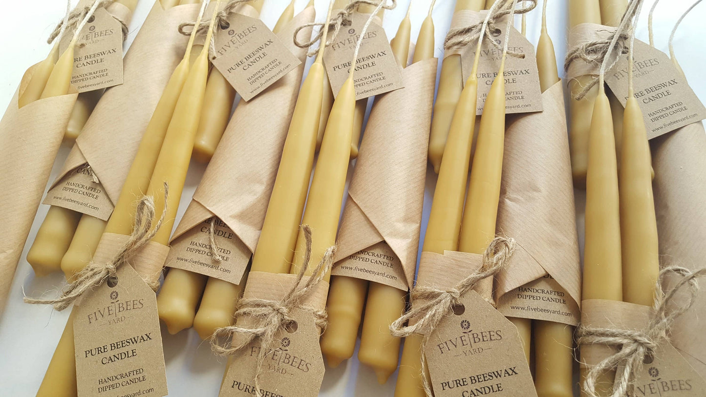 Beeswax Taper Candles - Aromatherapy Candles - Set of 2