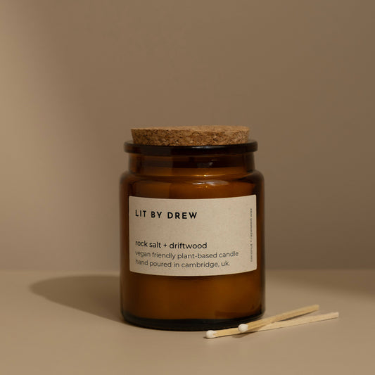 Rock Salt & Driftwood Natural Wax Candle - Medium