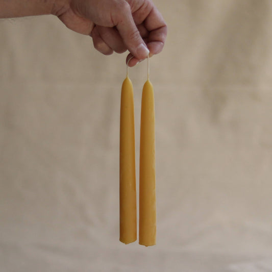 Beeswax Taper Dinner Candles - Set of 2