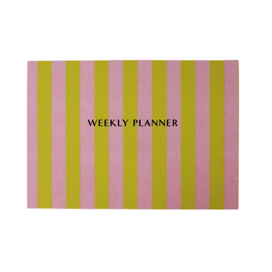 Weekly Planner Classic Stripe Pink & Green