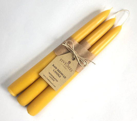 Beeswax Large Taper Candles - Set of 3
