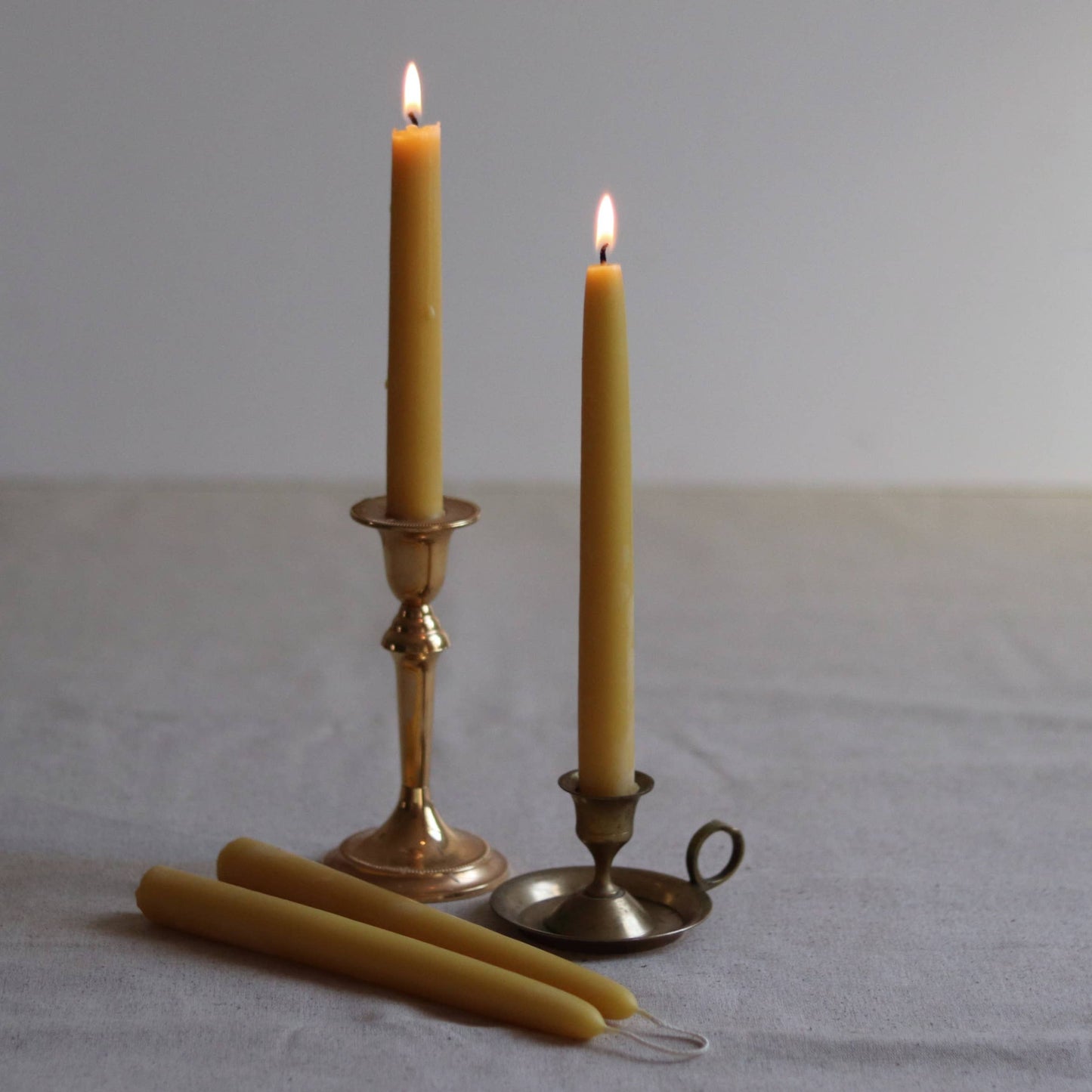 Beeswax Taper Dinner Candles - Set of 2