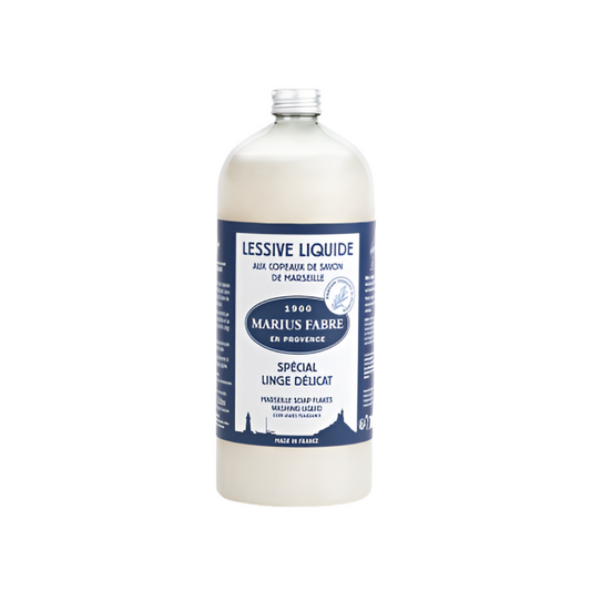 Marius Fabre Marseille Soap Flakes Washing Liquid with Baking Soda 1L - Olive Tree Leaves - Lavoir