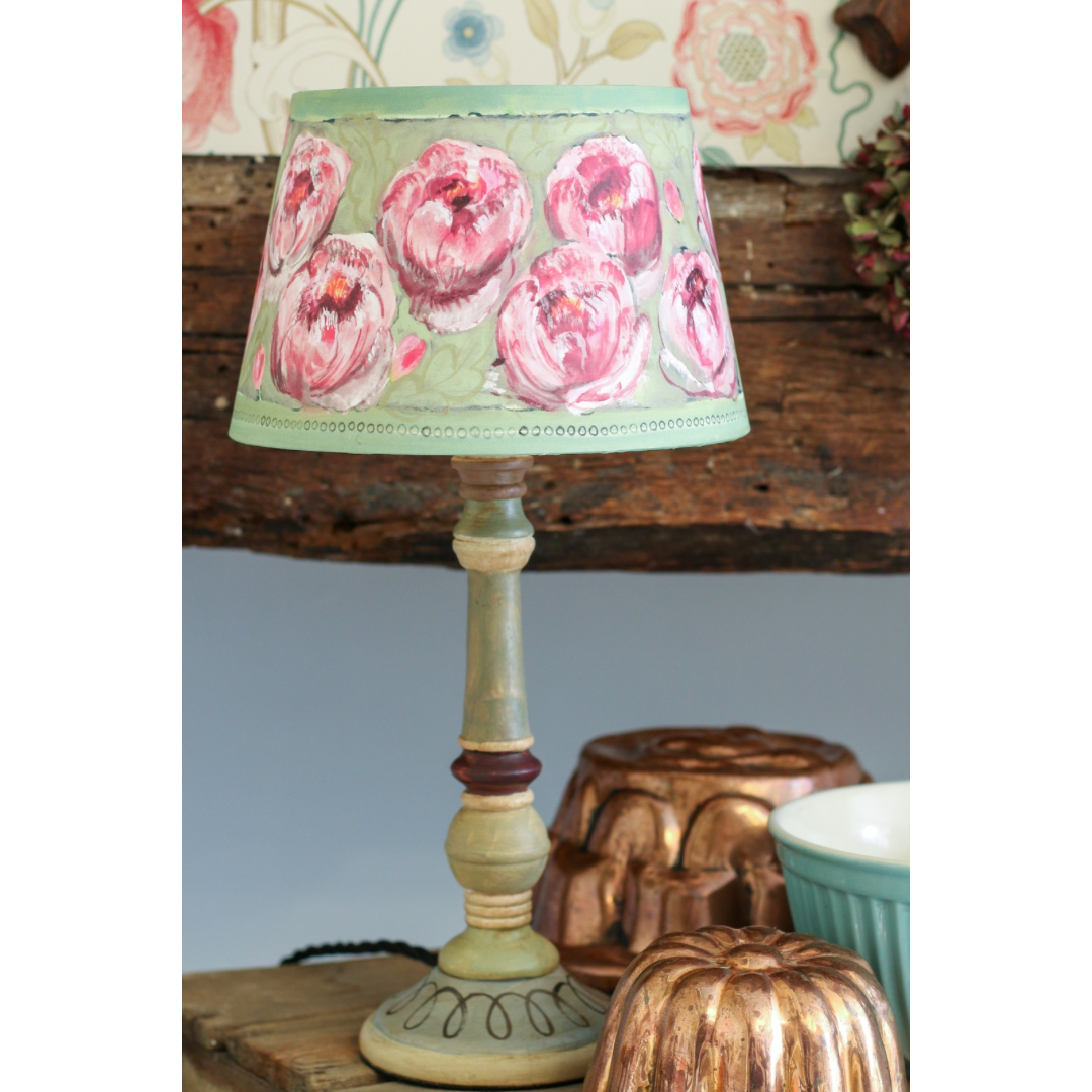 Bloomsbury Revisited - Peony Shade & Candle Base (9 inch)