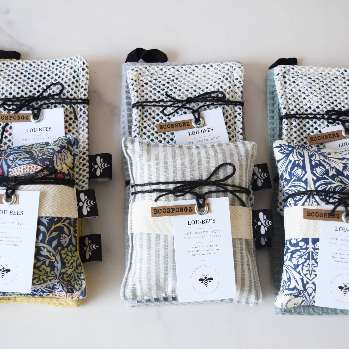 Eco Kitchen Trio Pack – William Morris & Striped Linen: Strawberry Thief