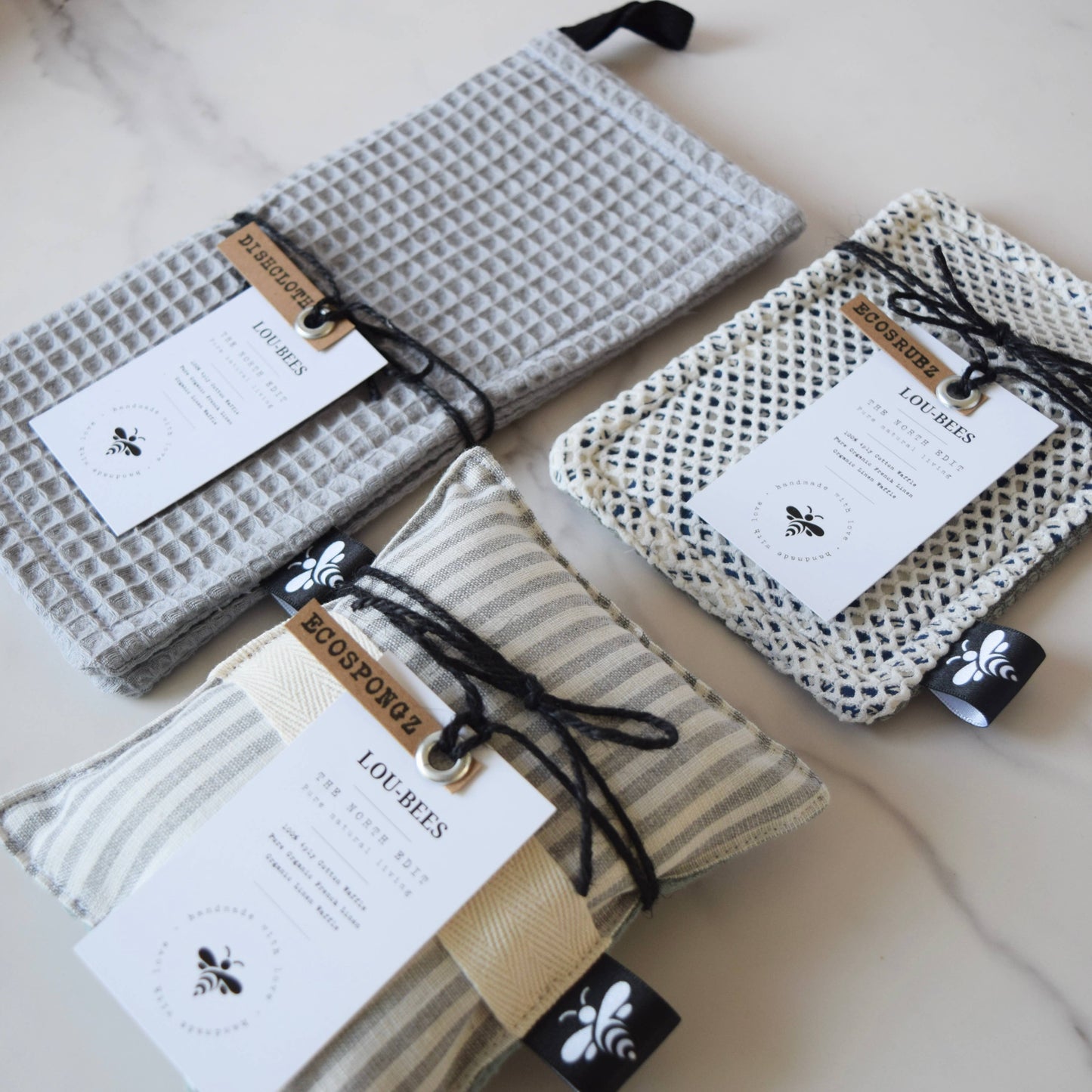 Eco Kitchen Trio Pack – William Morris & Striped Linen: Strawberry Thief