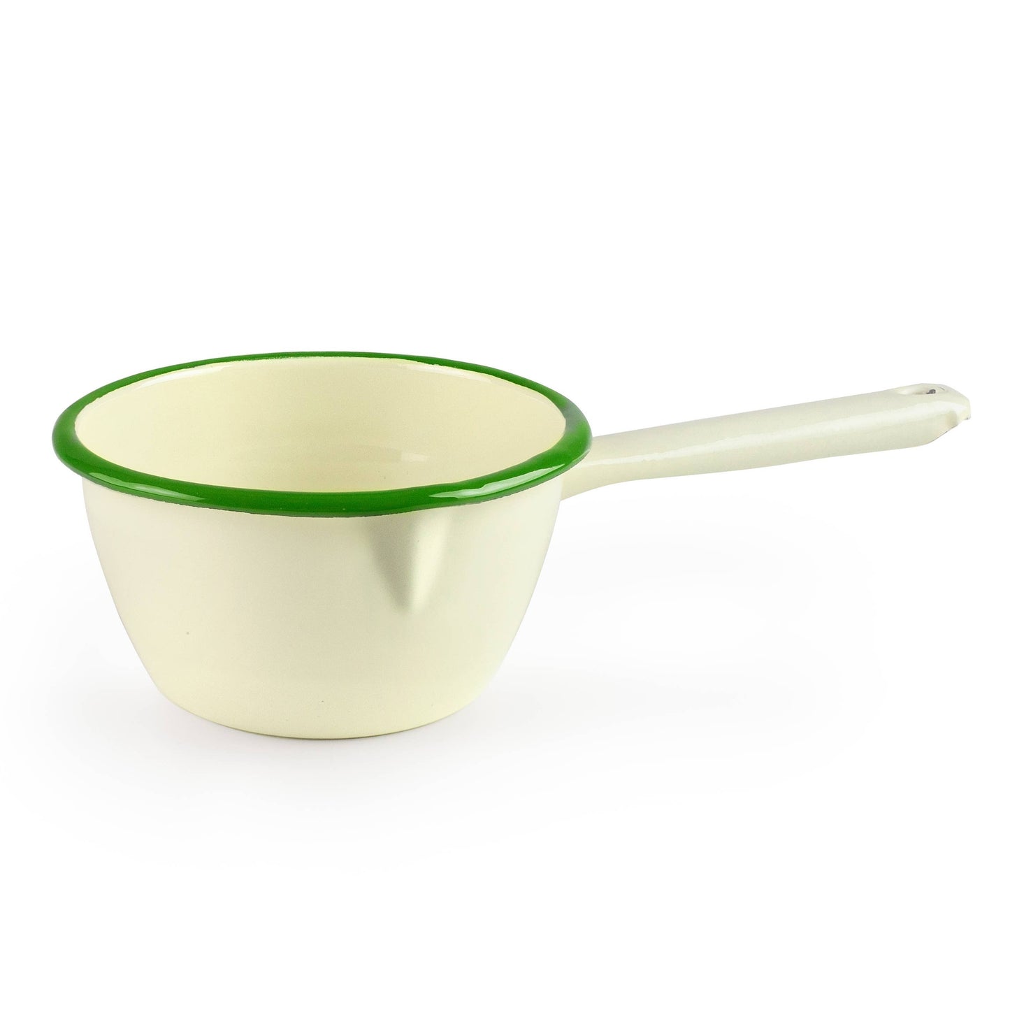 Enamel Milk Pan - Cream & Moss