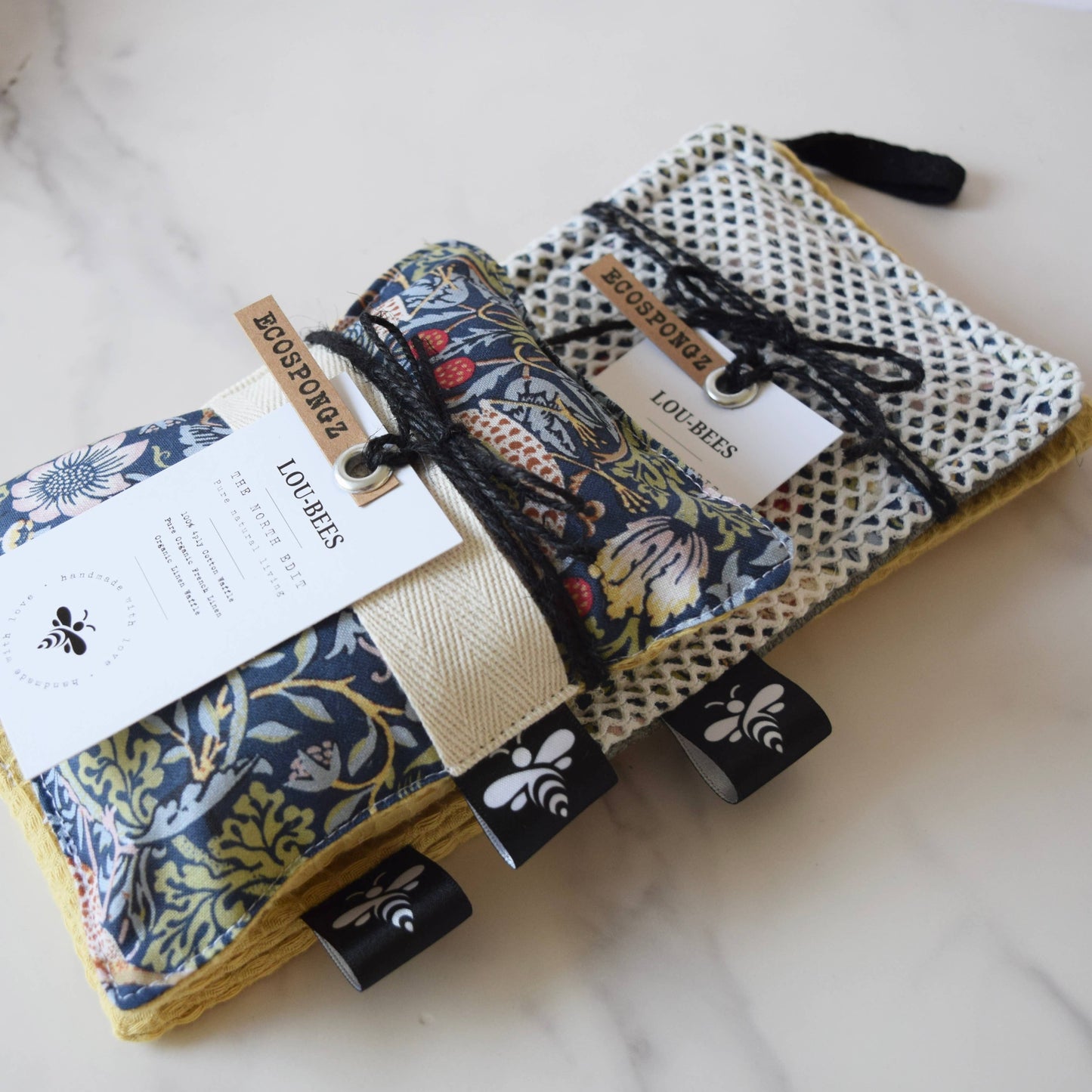 Eco Kitchen Trio Pack – William Morris & Striped Linen: Strawberry Thief
