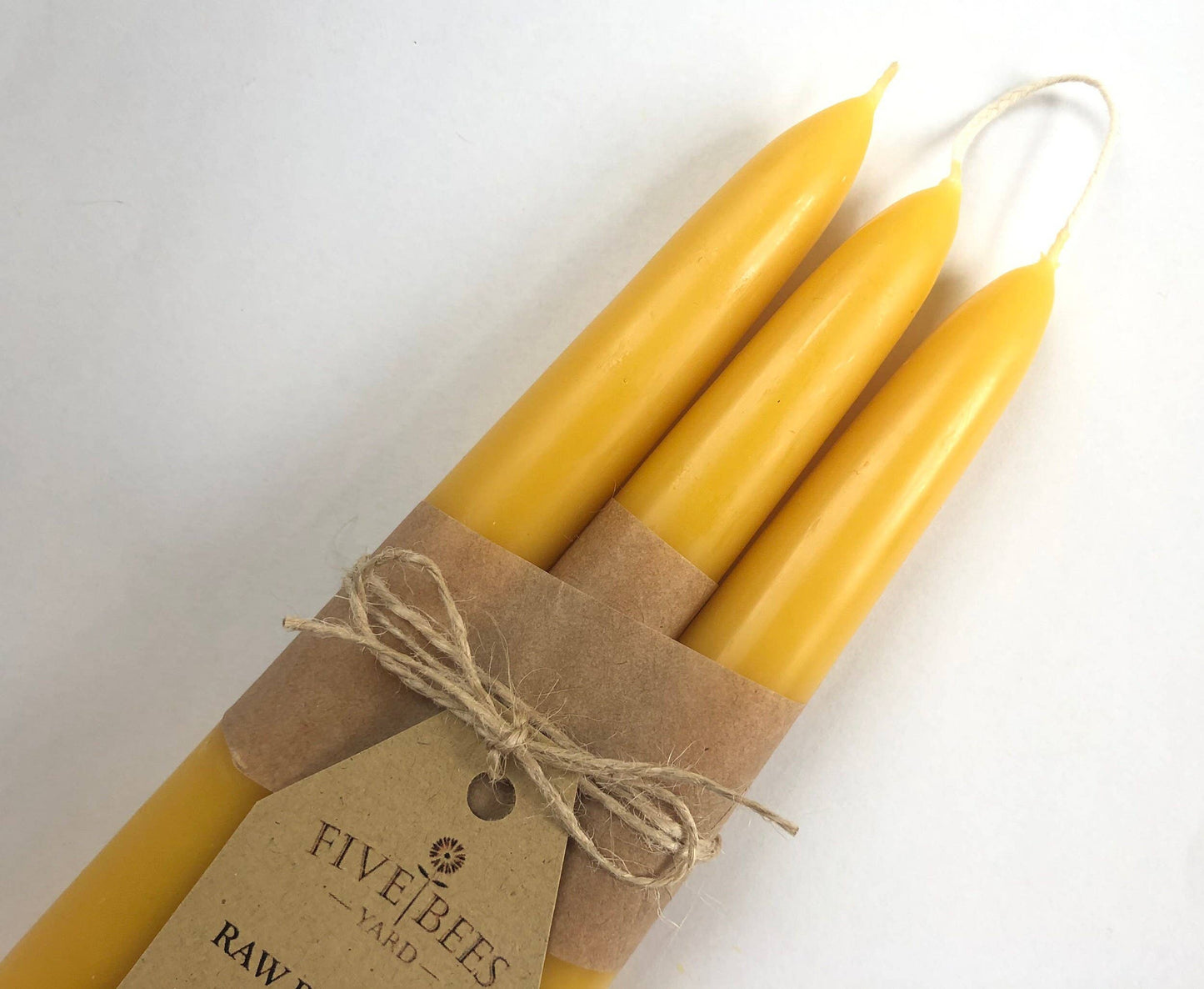 Beeswax Large Taper Candles - Set of 3