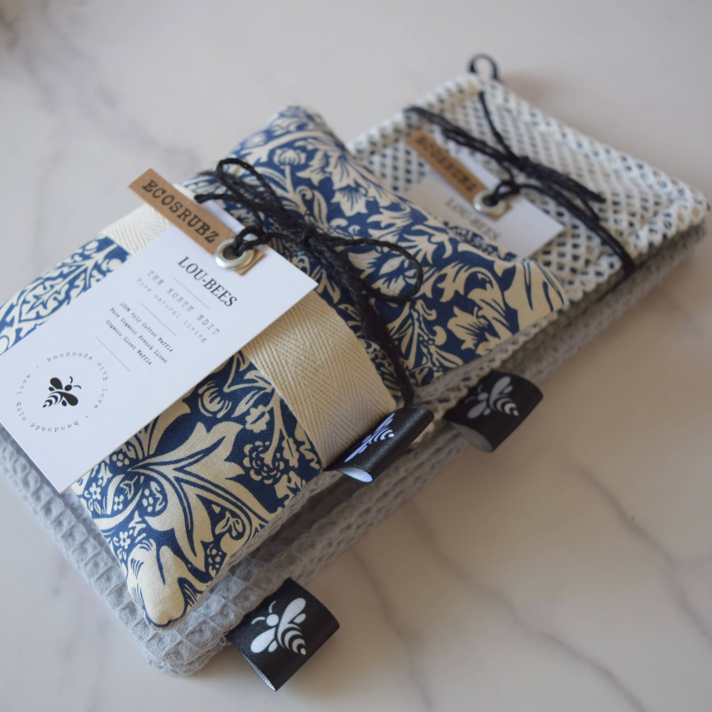 Eco Kitchen Trio Pack – William Morris & Striped Linen: Strawberry Thief