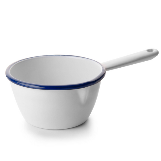 Enamel Milk Pan - White & Navy