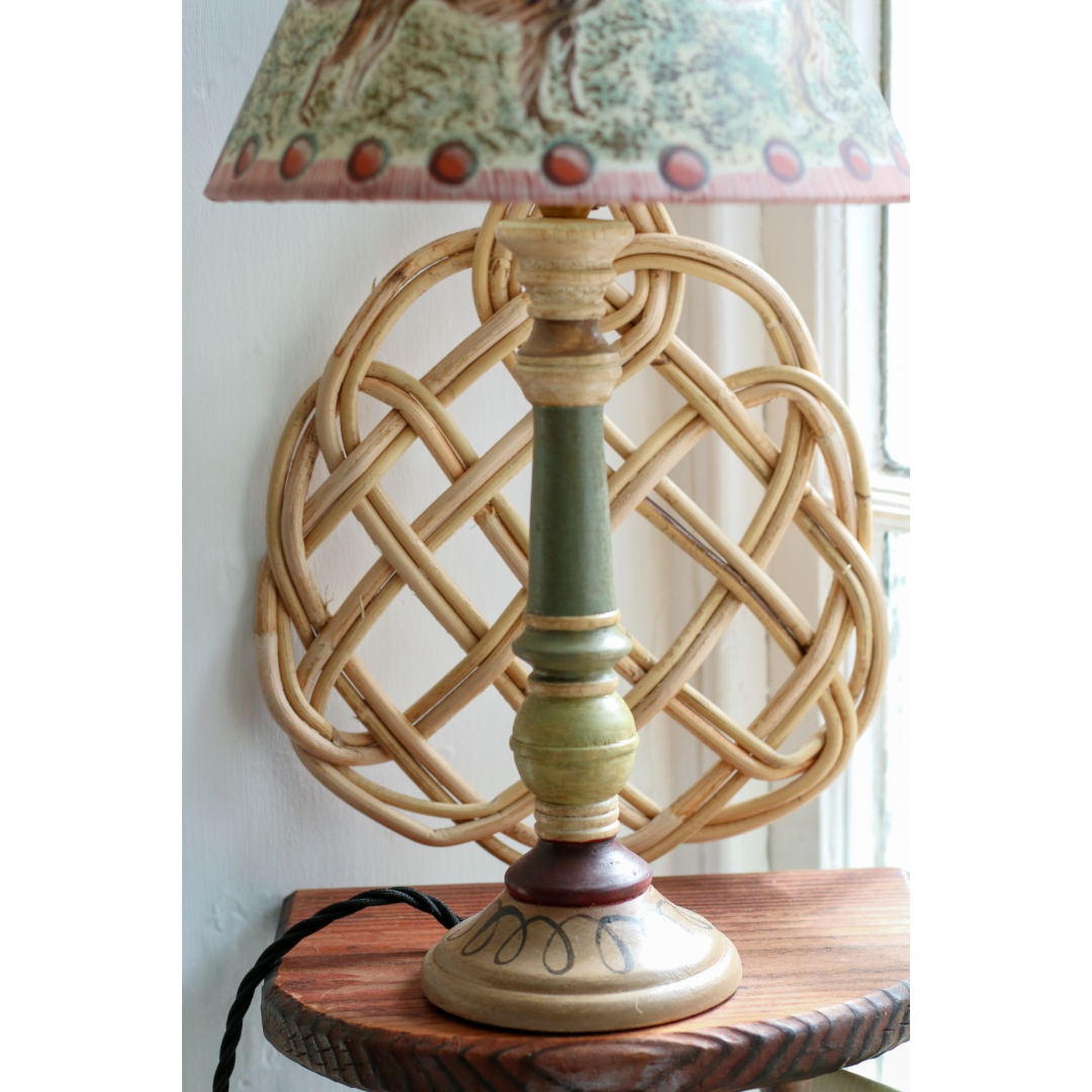 Bloomsbury Revisited - Olive Hound & Small Candle Base (9 inch)