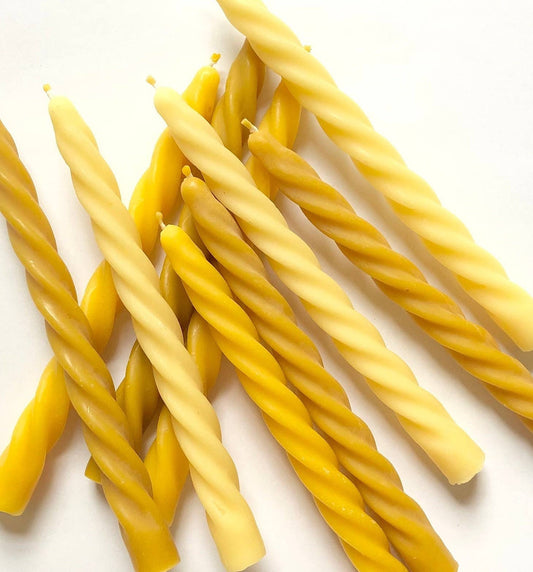 Beeswax Twisted Taper Dinner Candle - Set of 5
