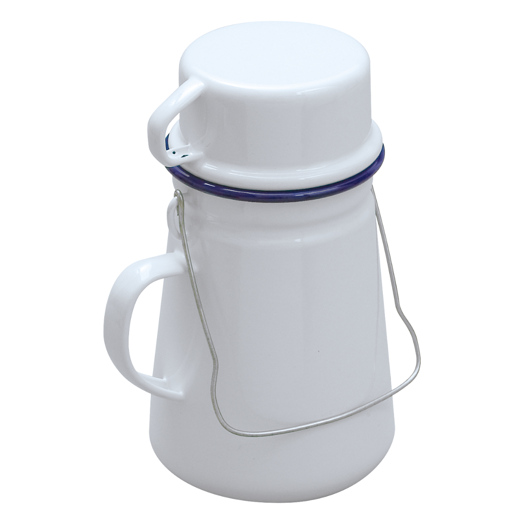Enamel Tea Can - White & Blue