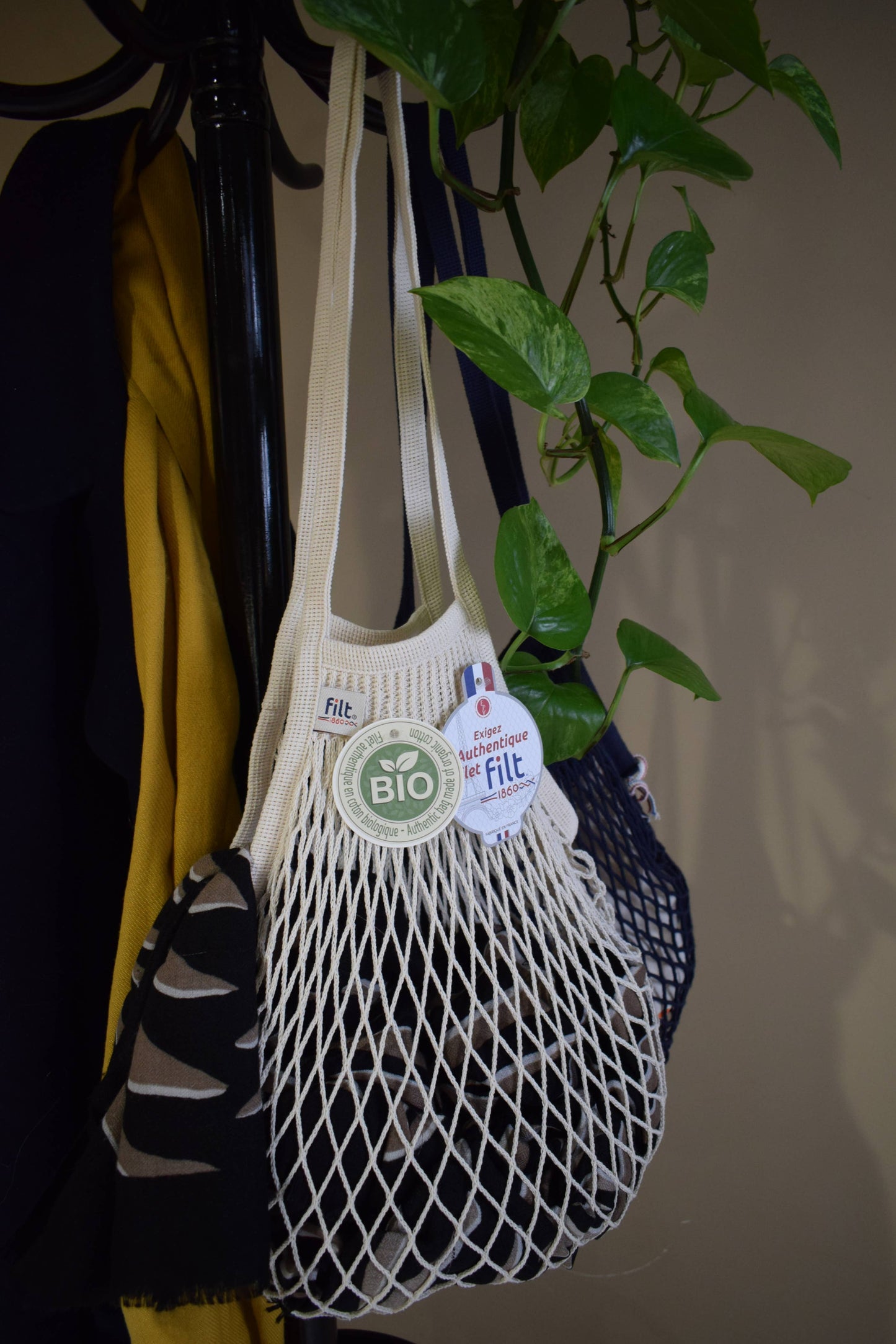 Cotton Net Shopping Bag - Long Handles