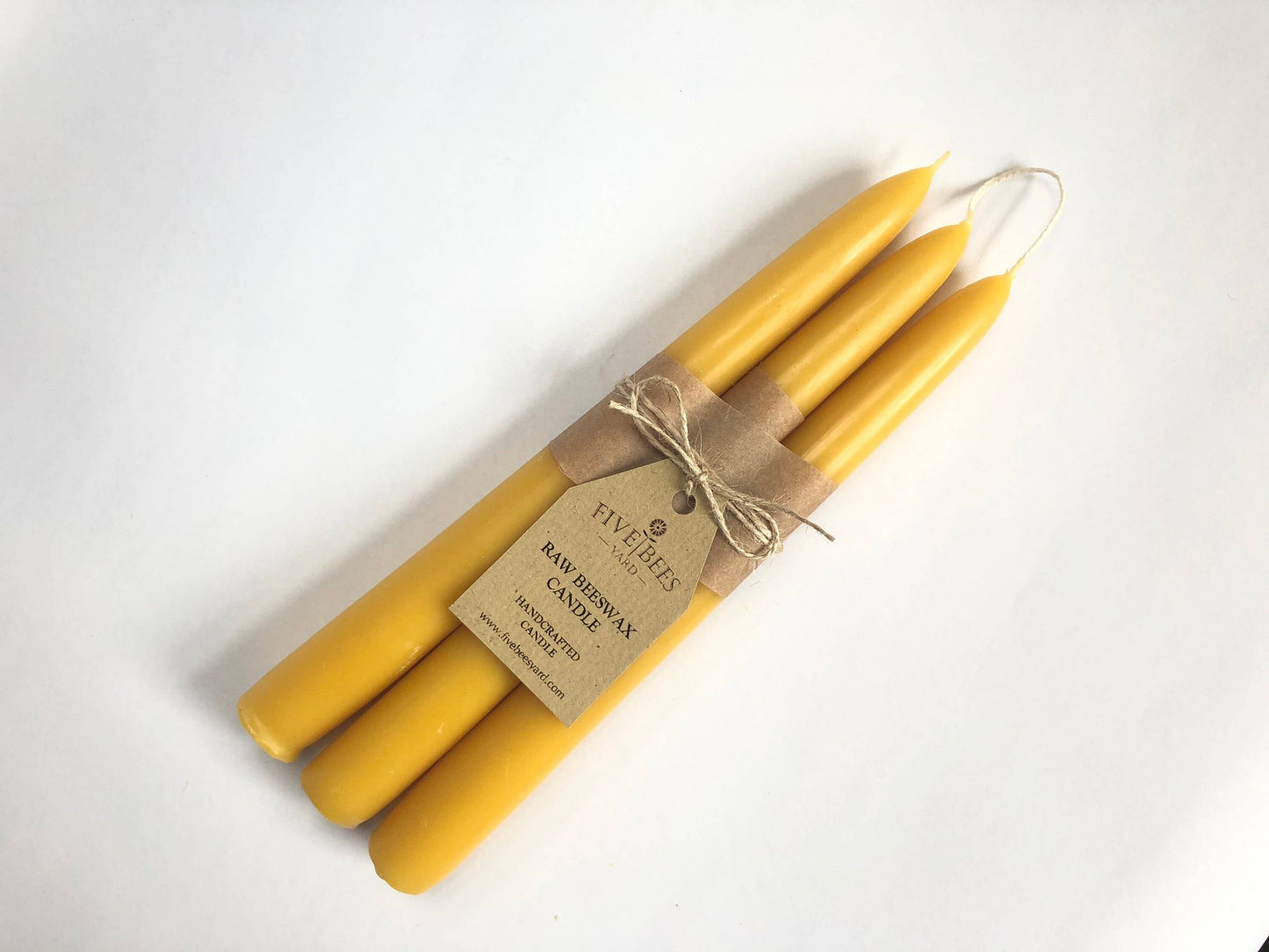 Beeswax Large Taper Candles - Set of 3