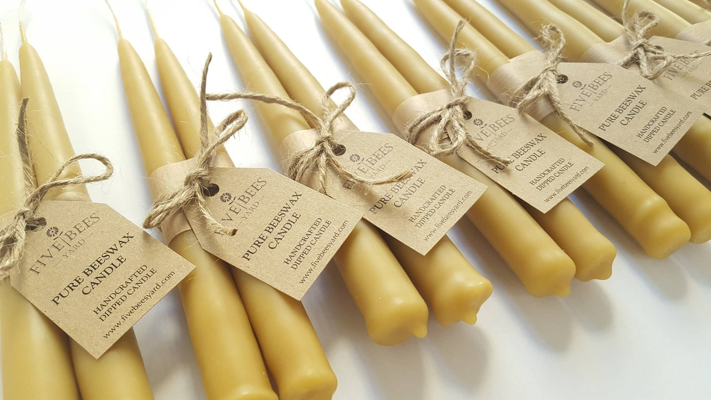 Beeswax Taper Candles - Aromatherapy Candles - Set of 2