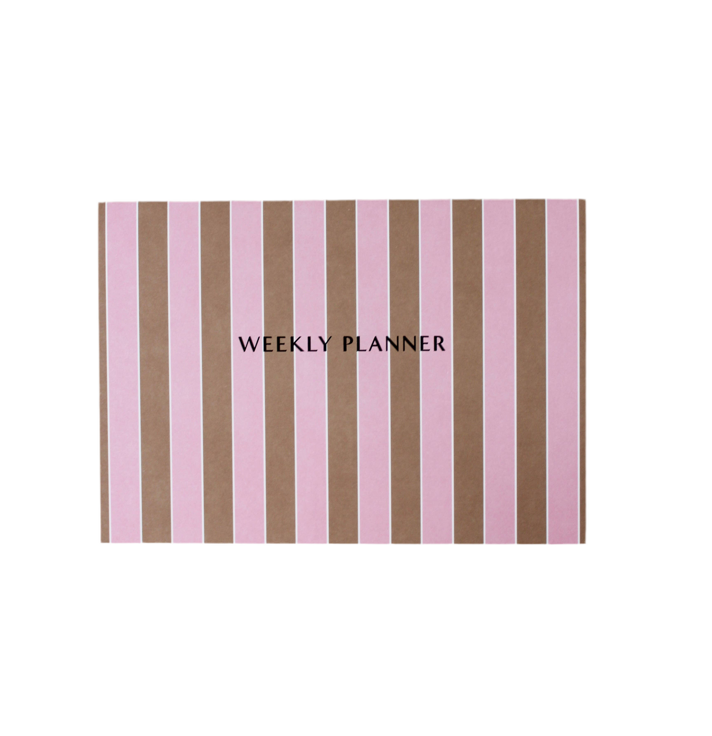 Weekly Planner Stripe Pink & Brown