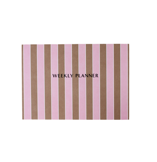 Weekly Planner Stripe Pink & Brown