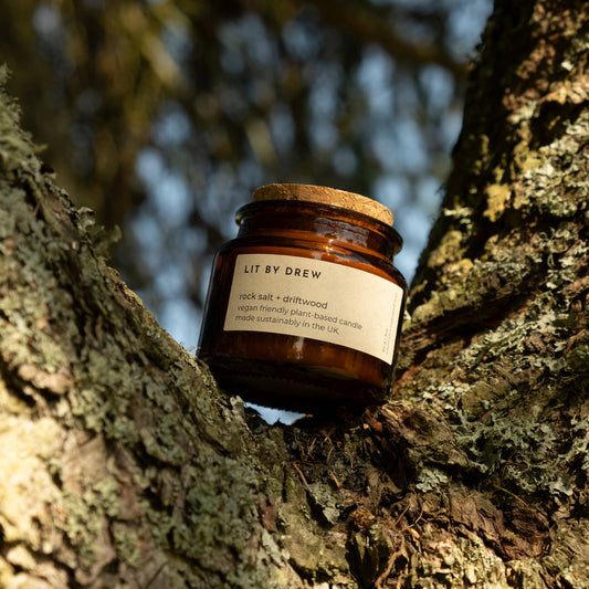 Rock Salt & Driftwood Natural Wax Candle - Small