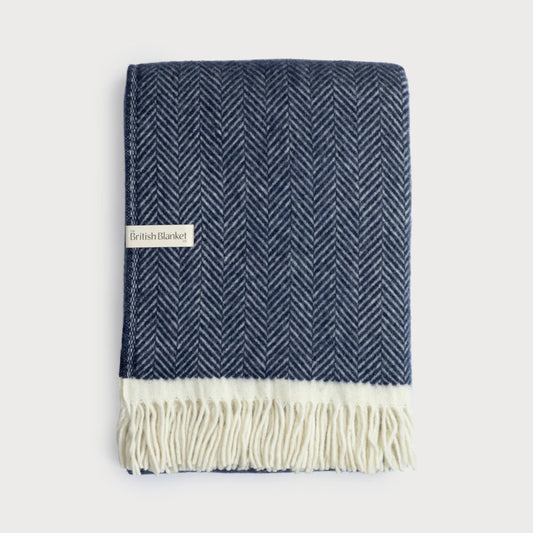 Navy British Blanket - 130x200cm