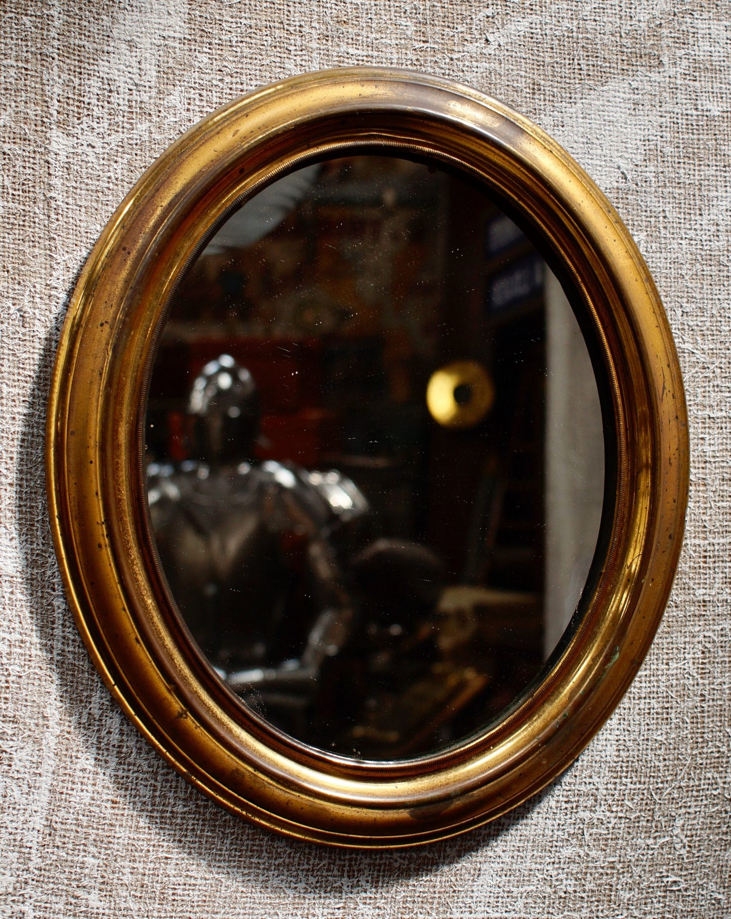 Victorian Brassed Oval Mirror