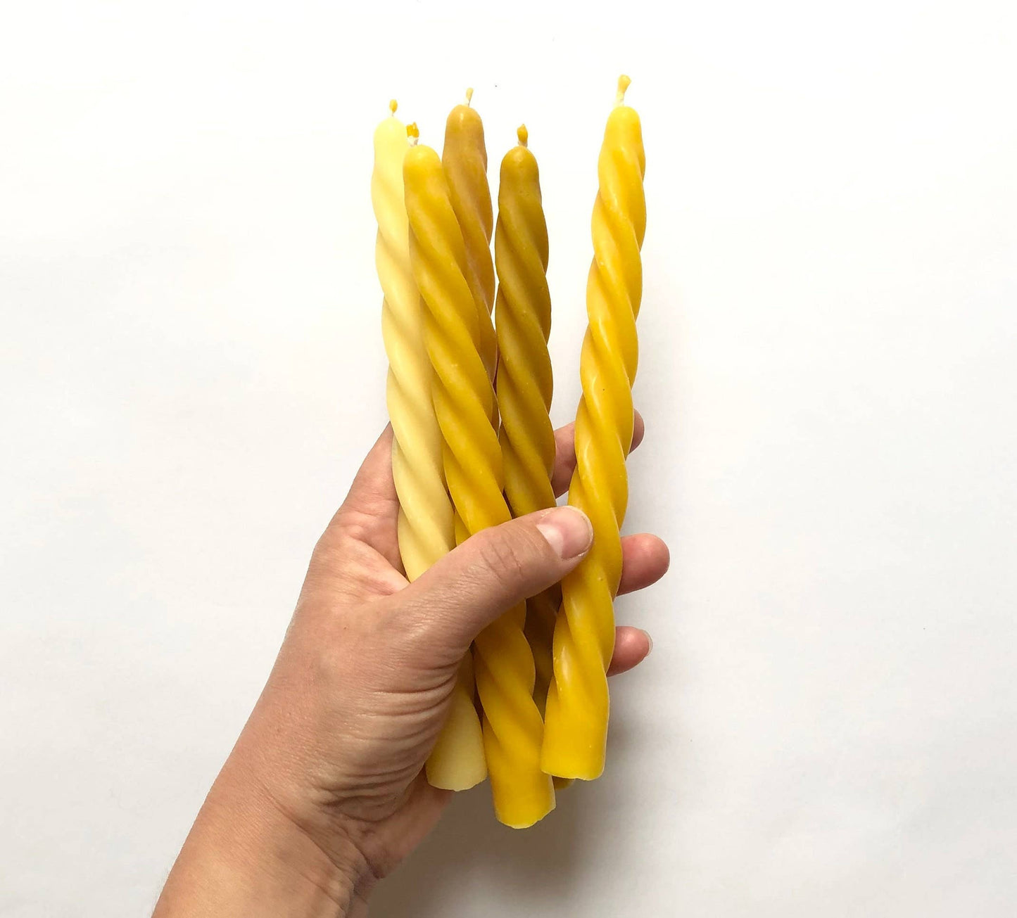 Beeswax Twisted Taper Dinner Candle - Set of 5