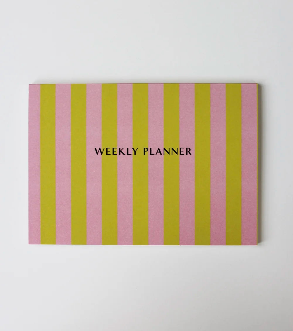 Weekly Planner Classic Stripe Pink & Green