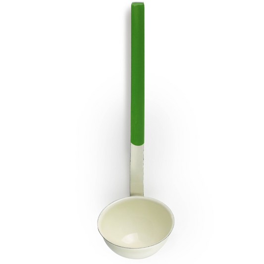 Enamel Ladle - Cream & Moss