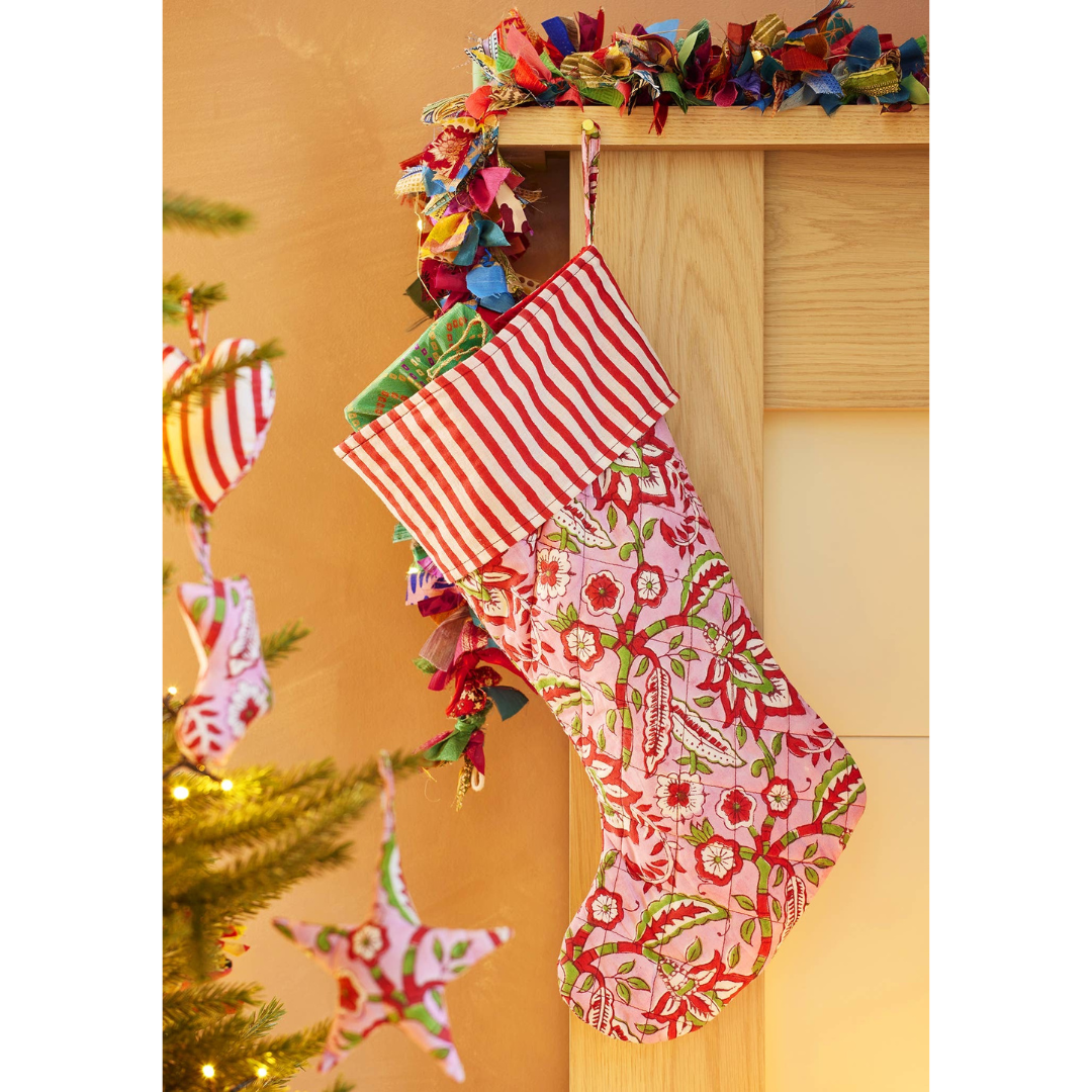 Arana Floral Block Print Stocking