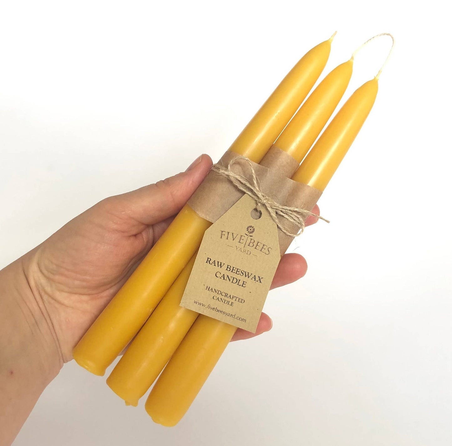 Beeswax Large Taper Candles - Set of 3