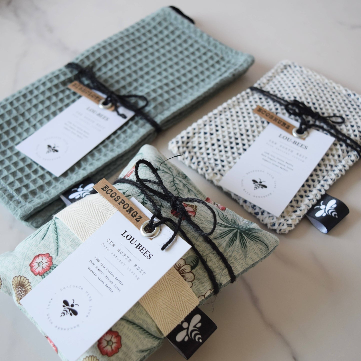Eco Kitchen Trio Pack – William Morris & Striped Linen: Strawberry Thief