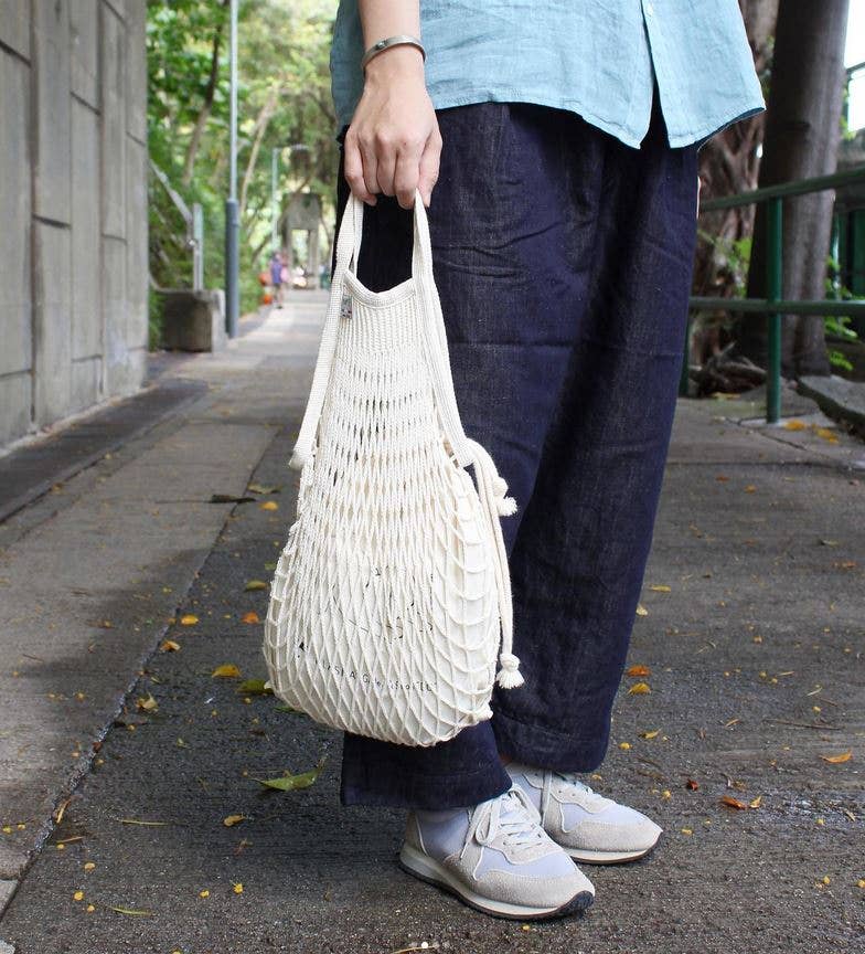 Cotton Net Shopping Bag - Small Handles