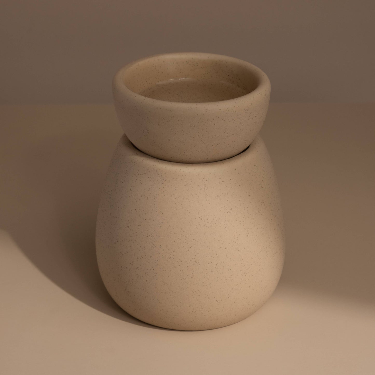 Ceramic Oil and Wax Melt Burner - Beige