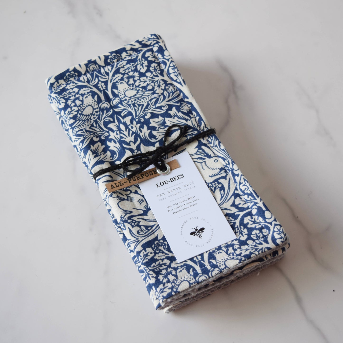 Dish Cloths, Eco Friendly, Reusable William Morris cloths: Strawberry Thief