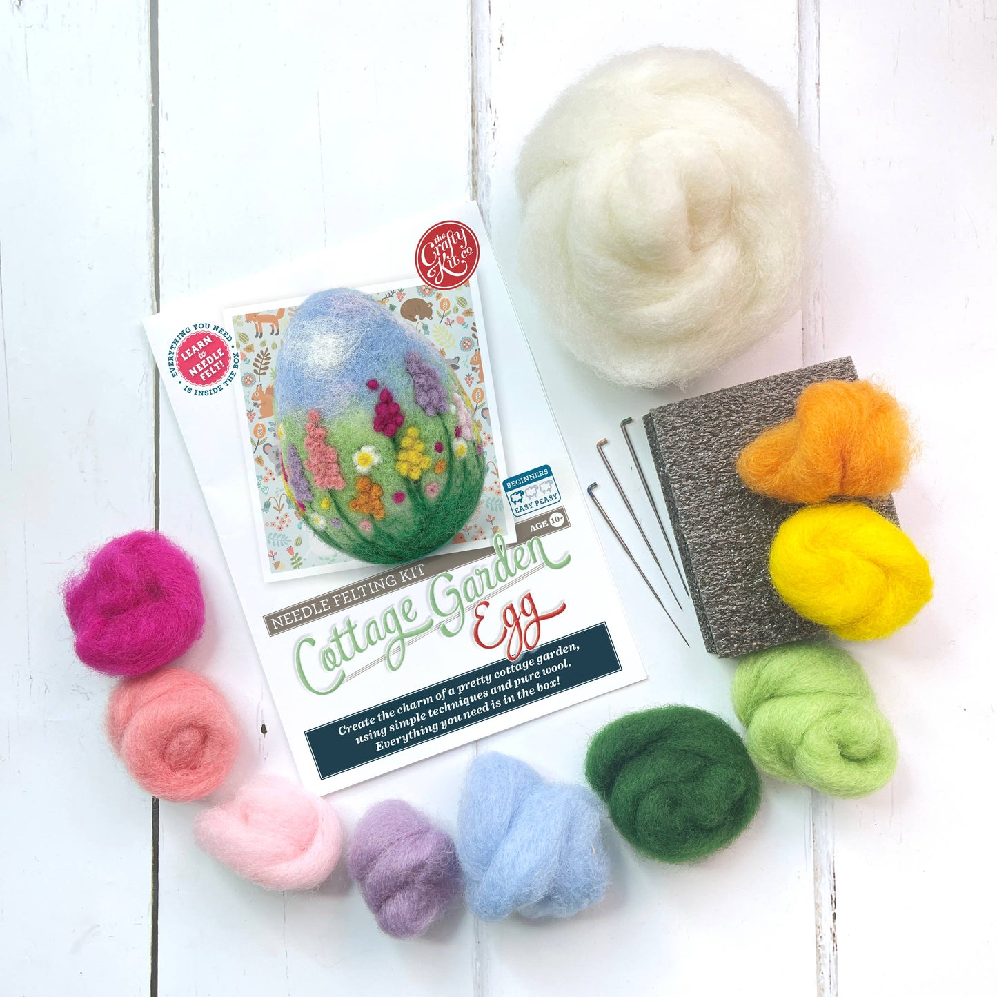 Cottage Garden Egg Needle Felting Craft Kit