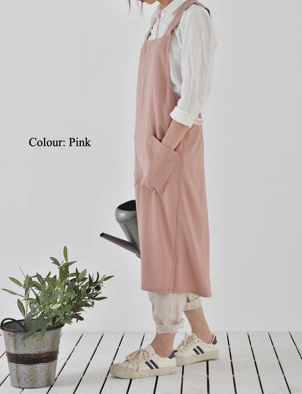 Japanese Linen Apron - Pink