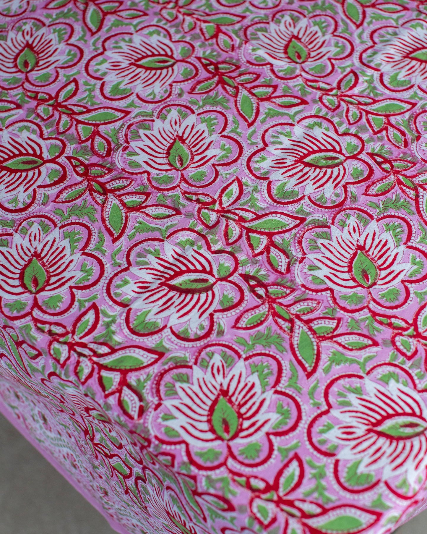 Block Printed Tablecloth: 150 x 220cm