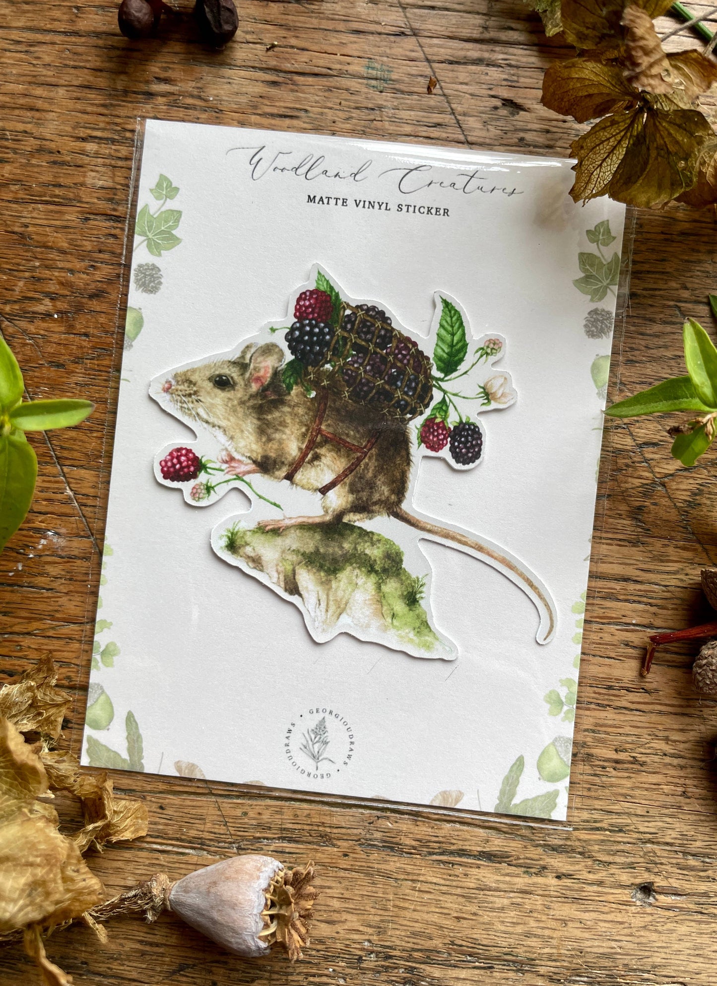 The Harvester Matt Vinyl Sticker | Whimsical Animal Nature