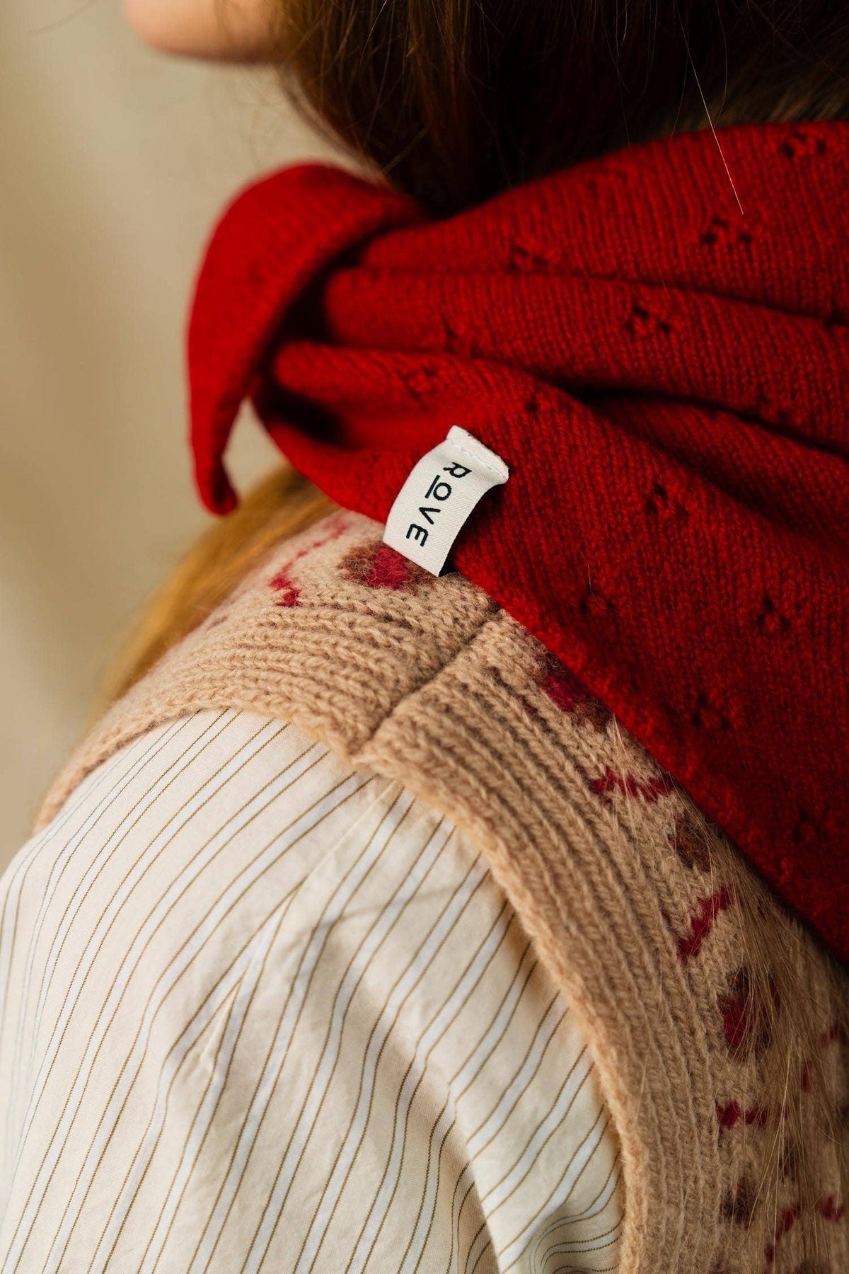 Pointelle Neckerchief | Poppy Red