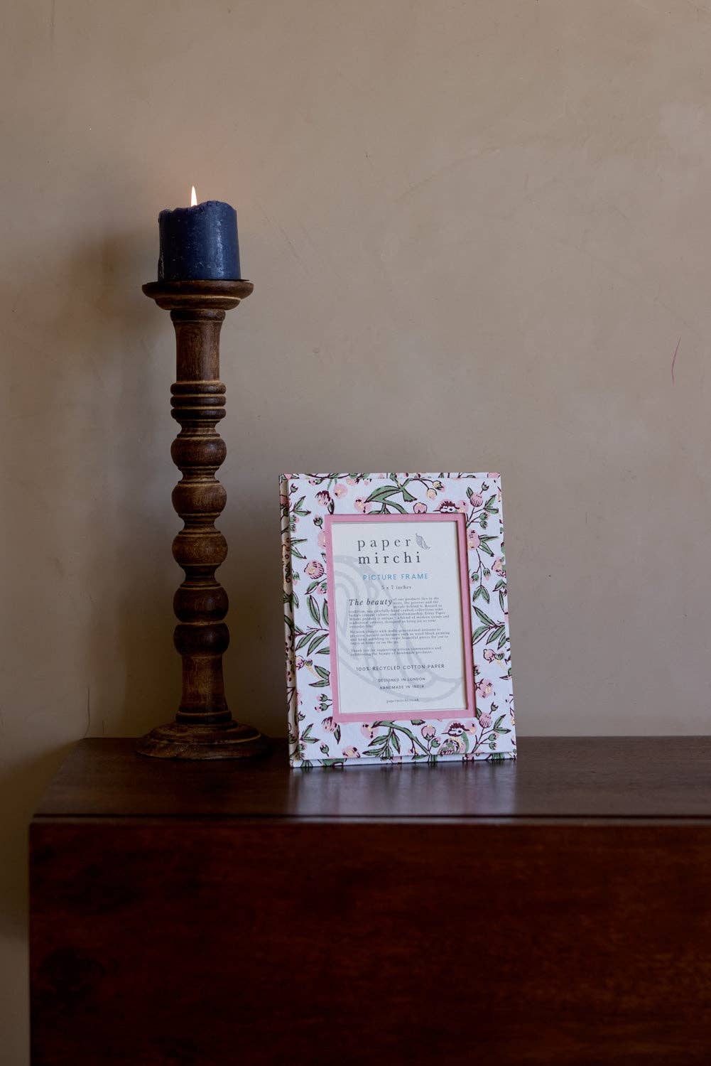 Block Printed Picture Frame (5x7) - Song Birds Blush