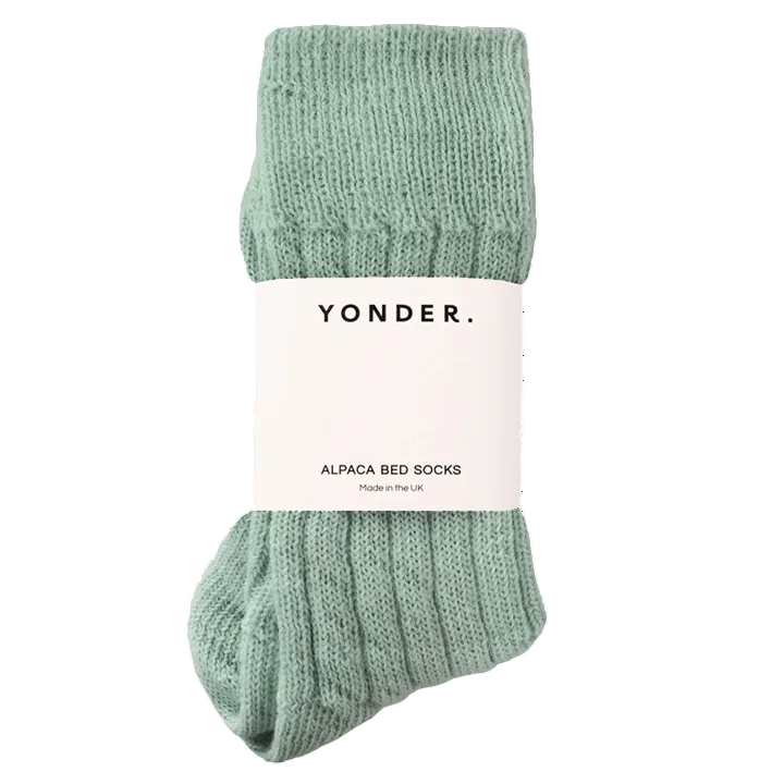 Alpaca Bed Socks | Sage: 8-11