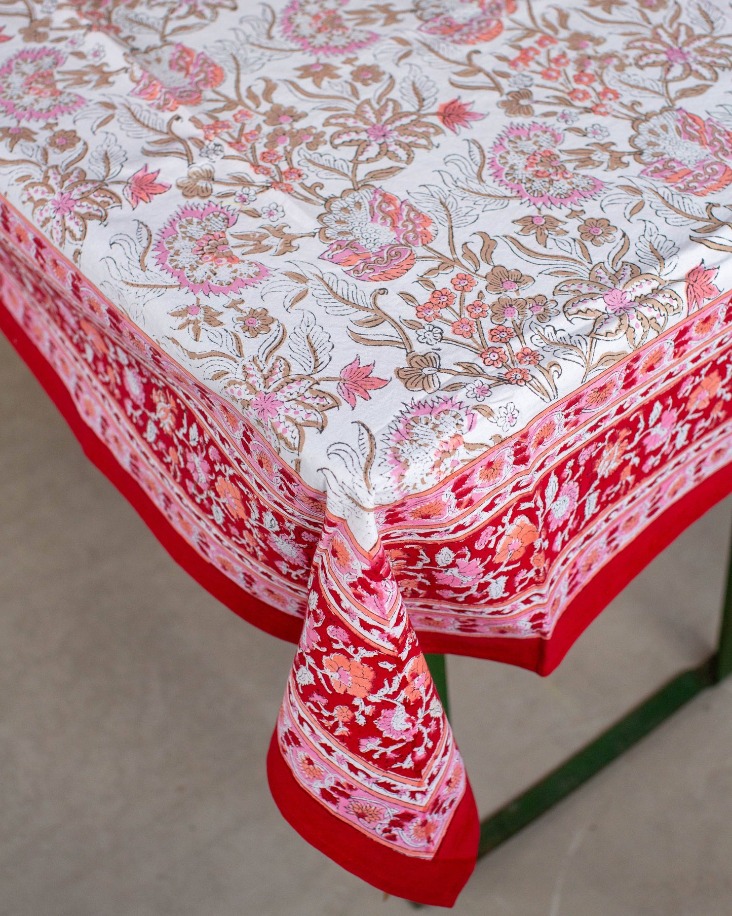 Block Printed Tablecloth: 150 x 220cm