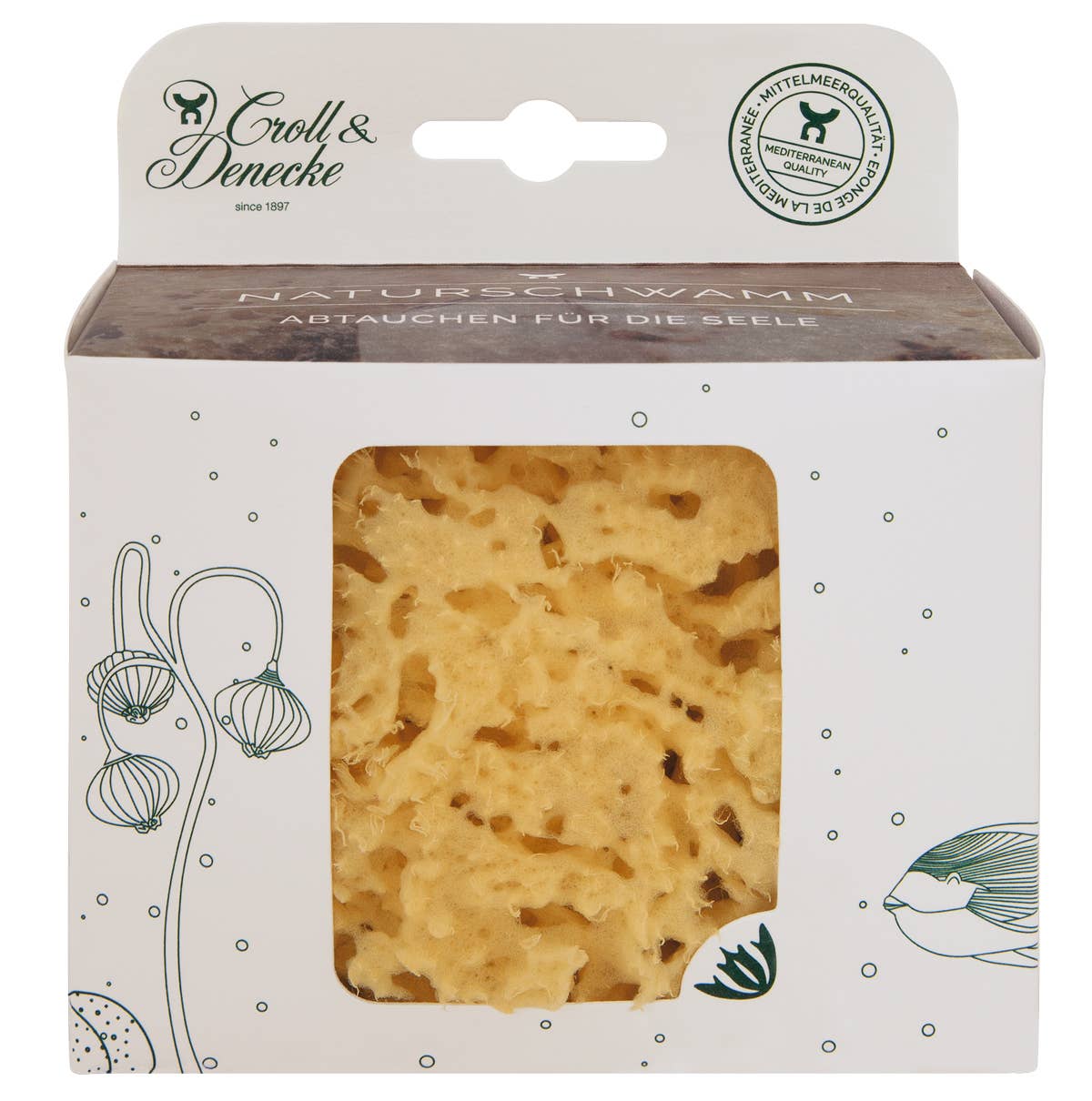 Natural sponge in an eco-friendly gift box: Medium
