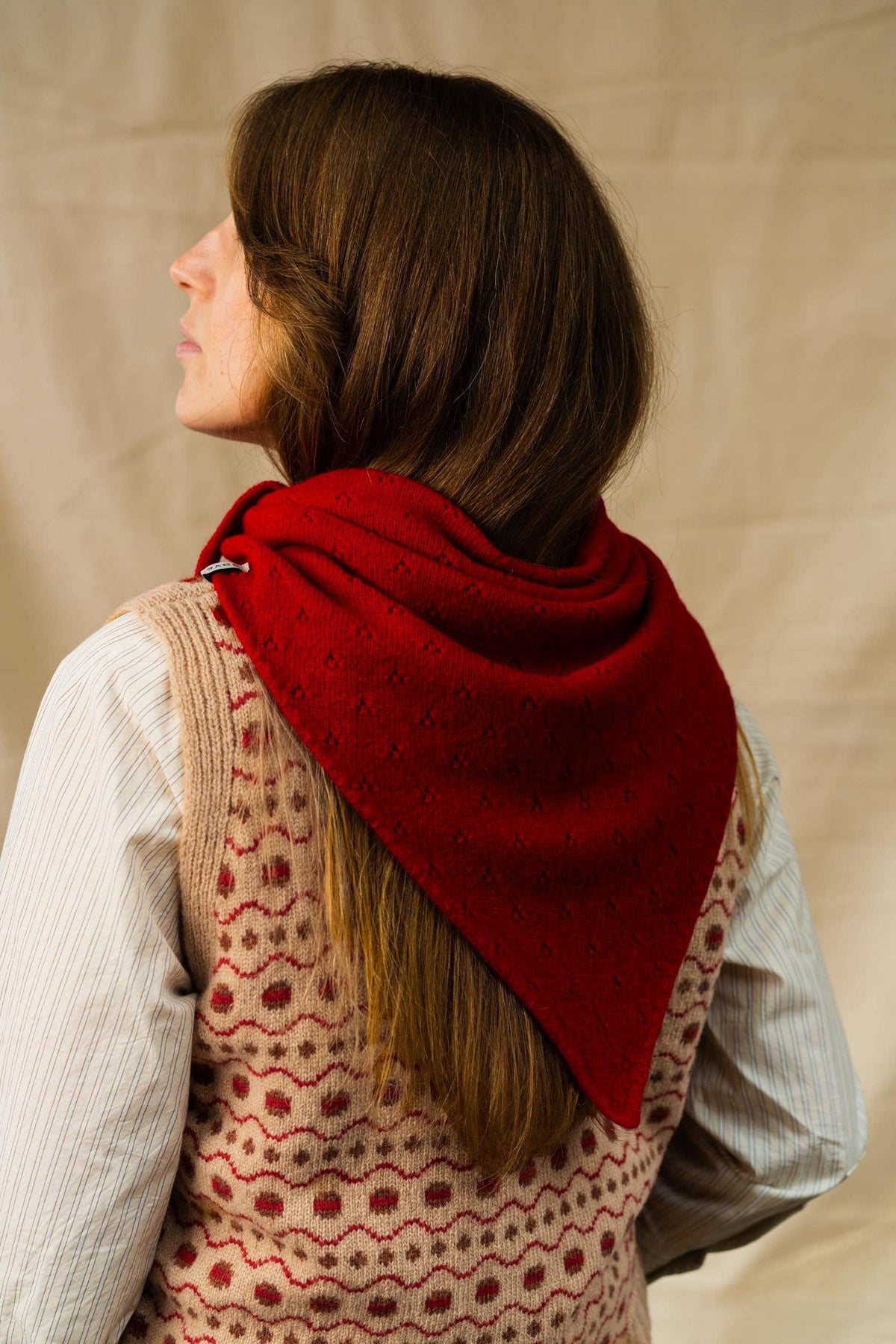 Pointelle Neckerchief | Poppy Red