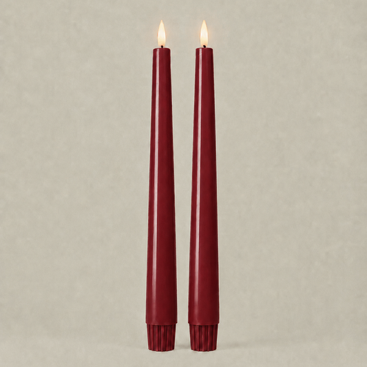 LED Taper Candles Set of 2  – Burgundy Dusk