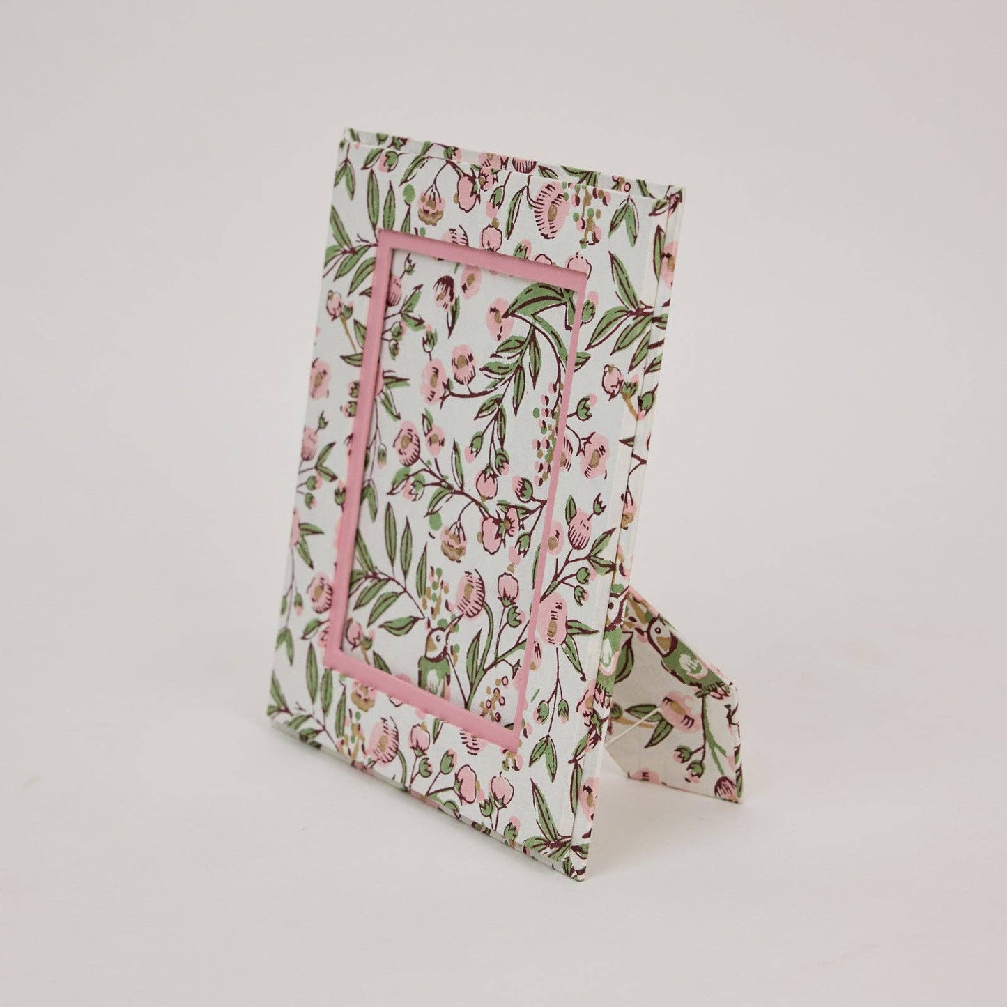 Block Printed Picture Frame (5x7) - Song Birds Blush