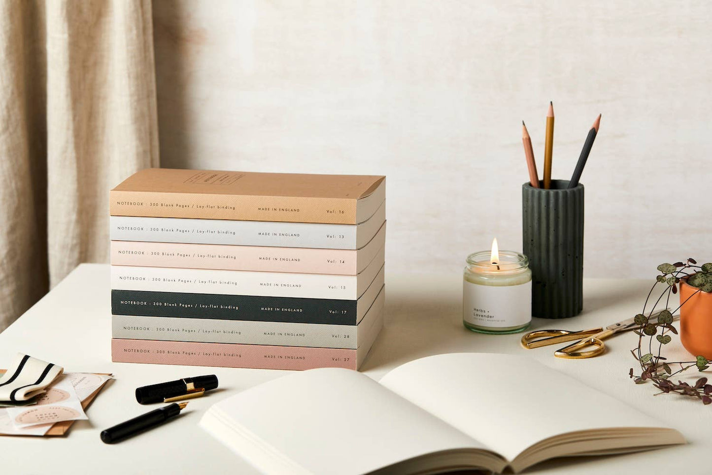 Blush 300 Page Blank Lay Flat Notebook