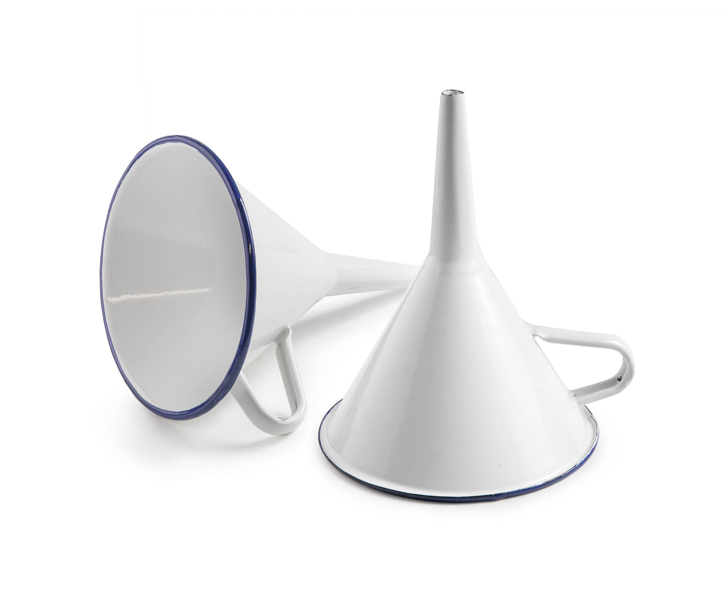 Enamel Funnel - White & Blue